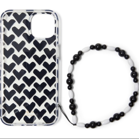NWT Kate Spade New York Modernist Hearts iPhone 14 Pro Max Case with Wristlet - Picture 3 of 3